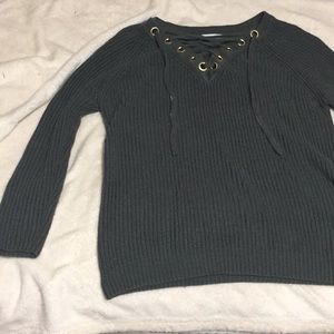 Olive green knitted sweater